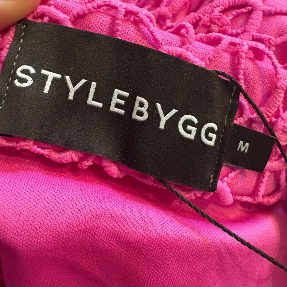 Style by GG 2pc Matching Skirt Set Bright Pink Medium